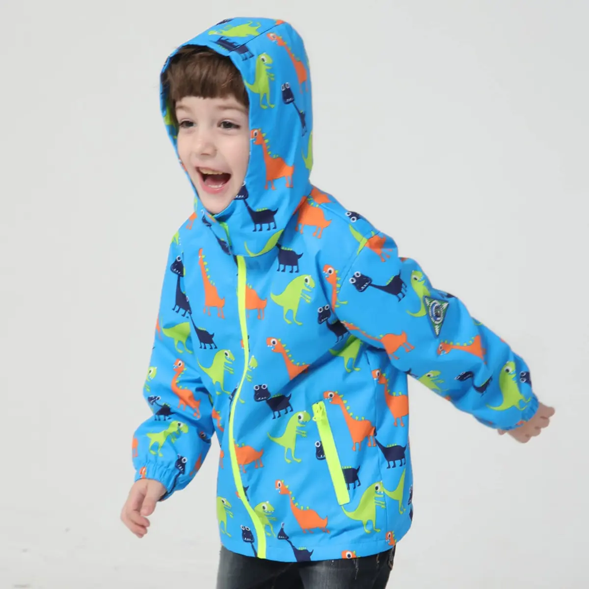 IjnUhb Waterproof Hooded Jacket for Boys & Girls 6-7 Years | Windproof & Rainproof Outdoor Coat - view 3