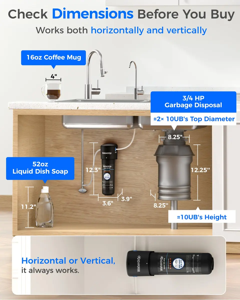 Waterdrop 10UB Under Sink Water Filter System with Dedicated Faucet, 11000 Gallons (30,000 Liters) | Reduces PFAS, Lead, Chlorine - view 5