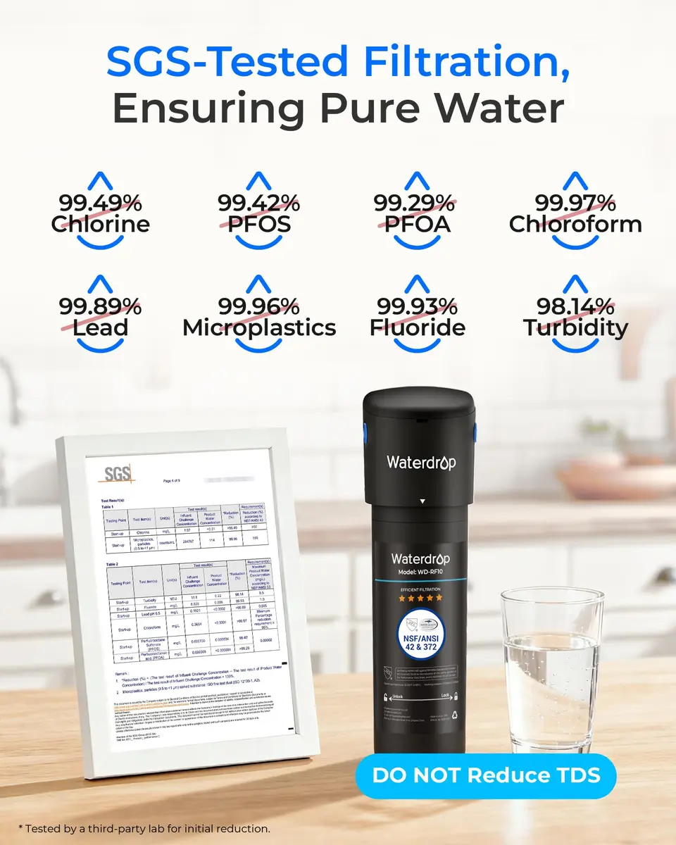 Waterdrop 10UB Under Sink Water Filter System with Dedicated Faucet, 11000 Gallons (30,000 Liters) | Reduces PFAS, Lead, Chlorine - view 3