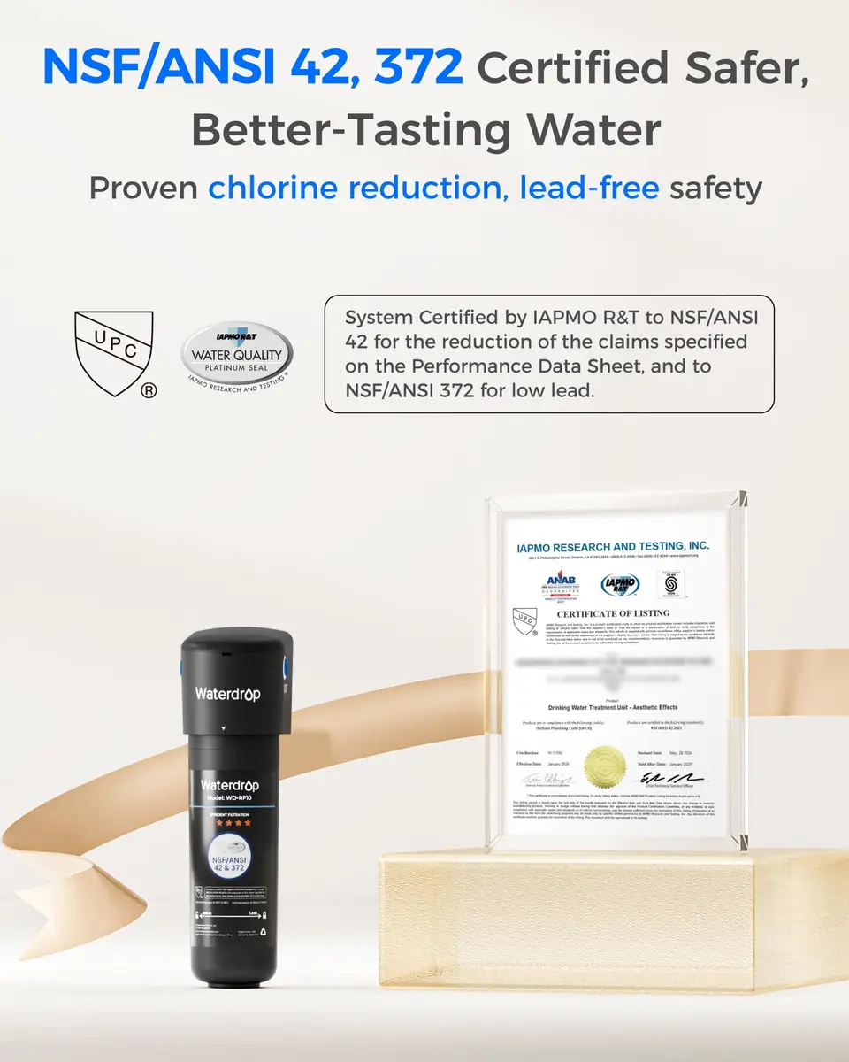 Waterdrop 10UB Under Sink Water Filter System with Dedicated Faucet, 11000 Gallons (30,000 Liters) | Reduces PFAS, Lead, Chlorine - view 4