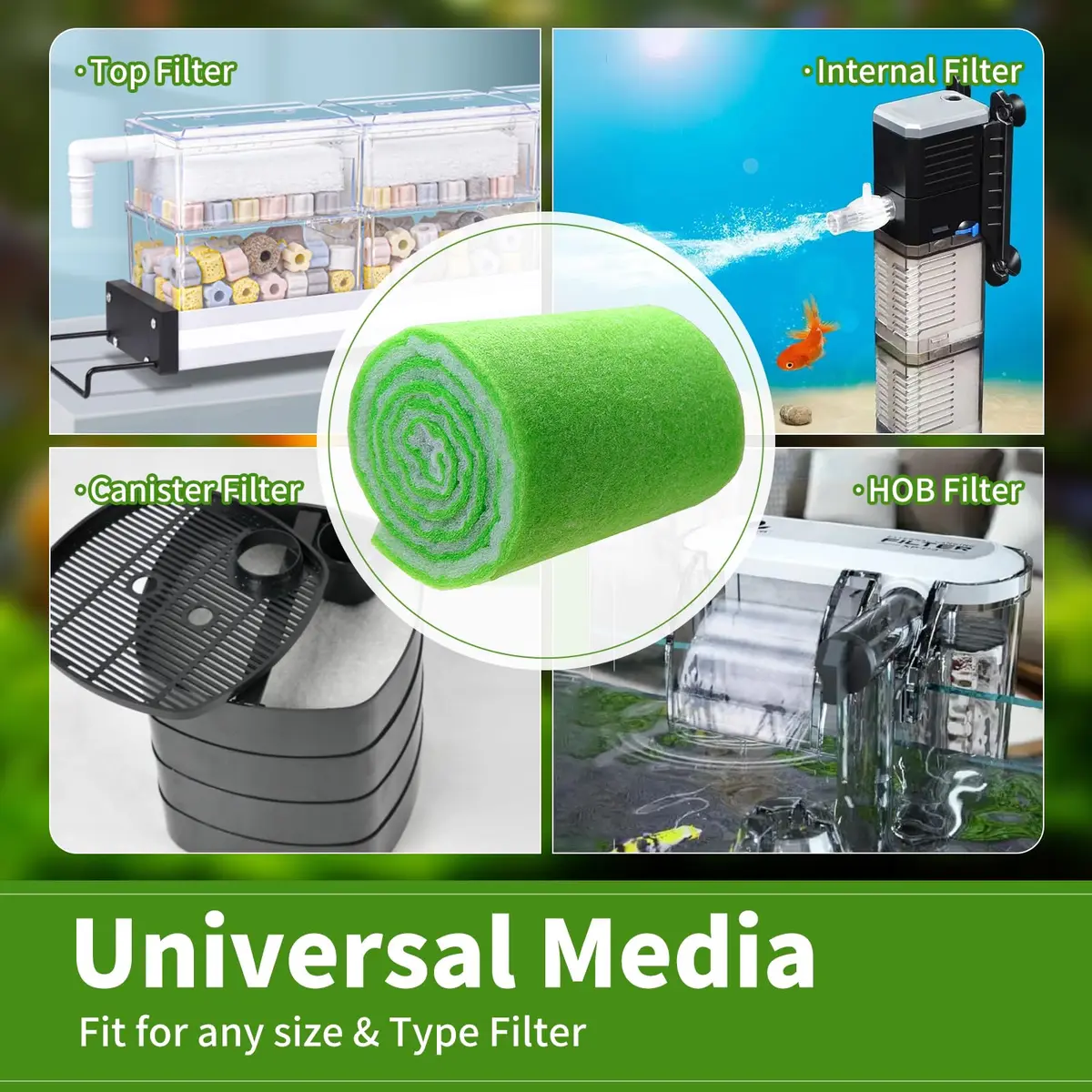 AQUANEAT Aquarium Filter Media Pad Dual Density 72" x 12" | Crystal Clear Water - view 3
