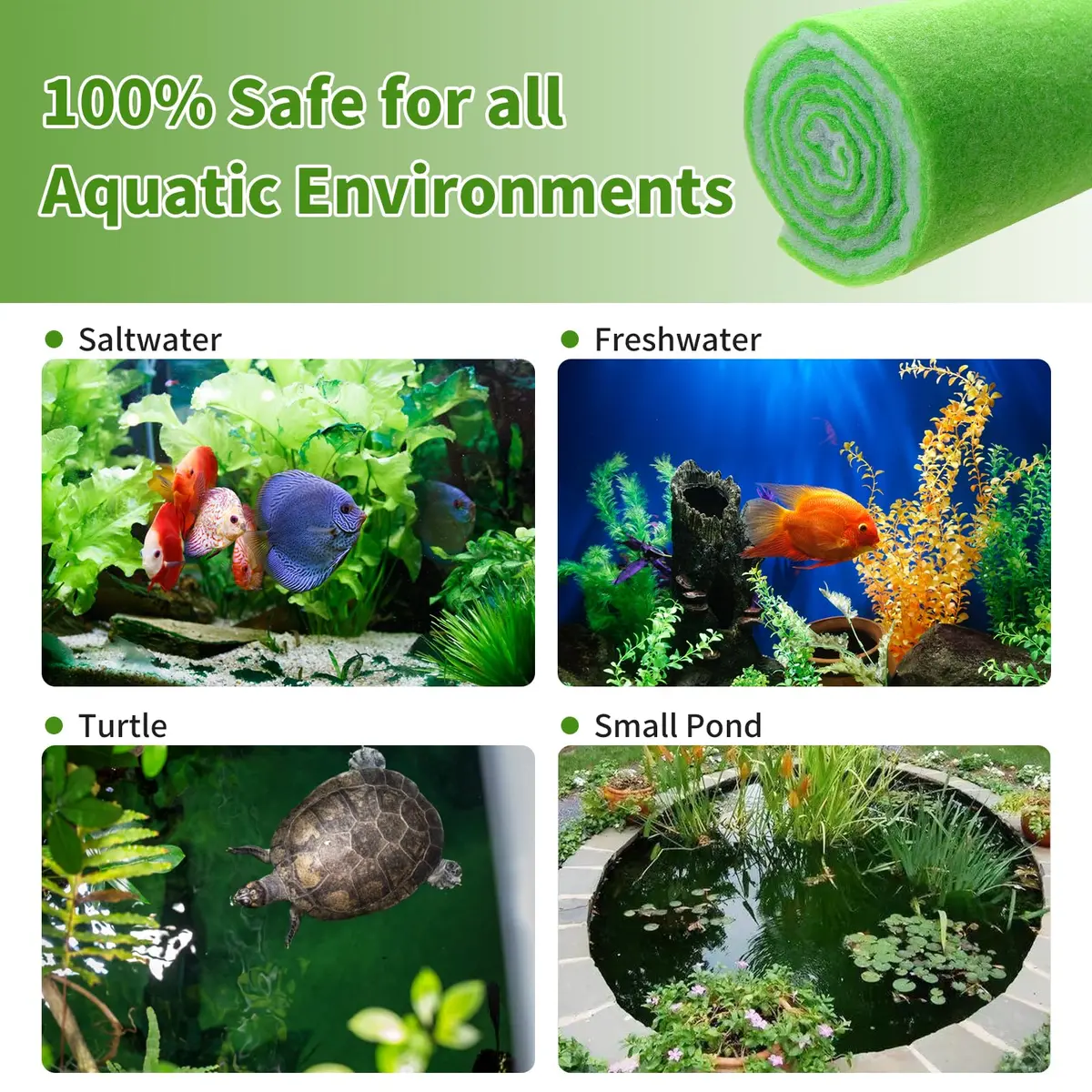 AQUANEAT Aquarium Filter Media Pad Dual Density 72" x 12" | Crystal Clear Water - view 4