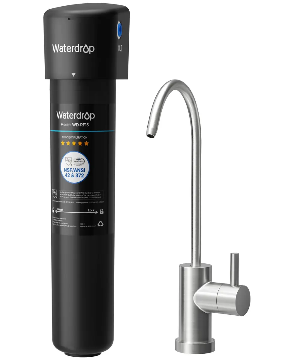 Waterdrop 15UB Under Sink Water Filter System with Dedicated Faucet, 19000 Gallons (730 Days) | Reduces PFAS, Lead, Chlorine - main product image
