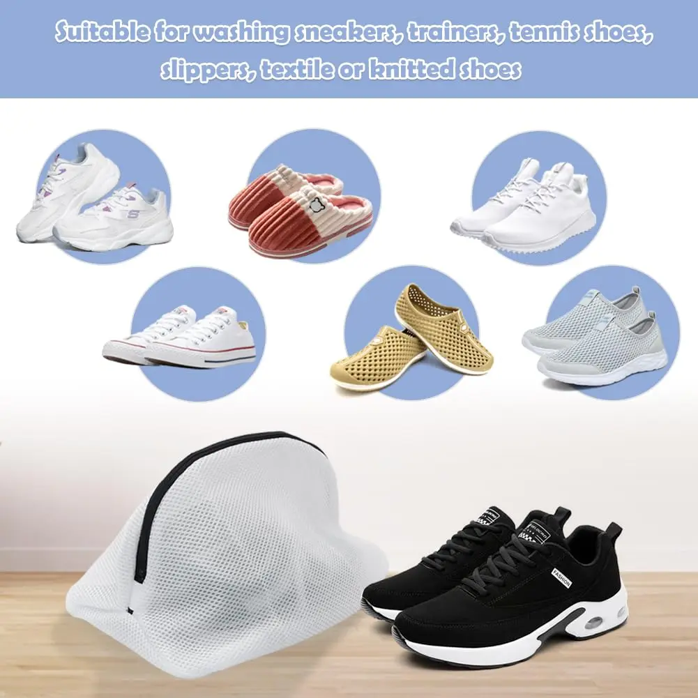 Tenn Well 3Pcs Mesh Laundry Bags for Shoes Sneakers Fits Size 12 | Breathable & Durable - view 2