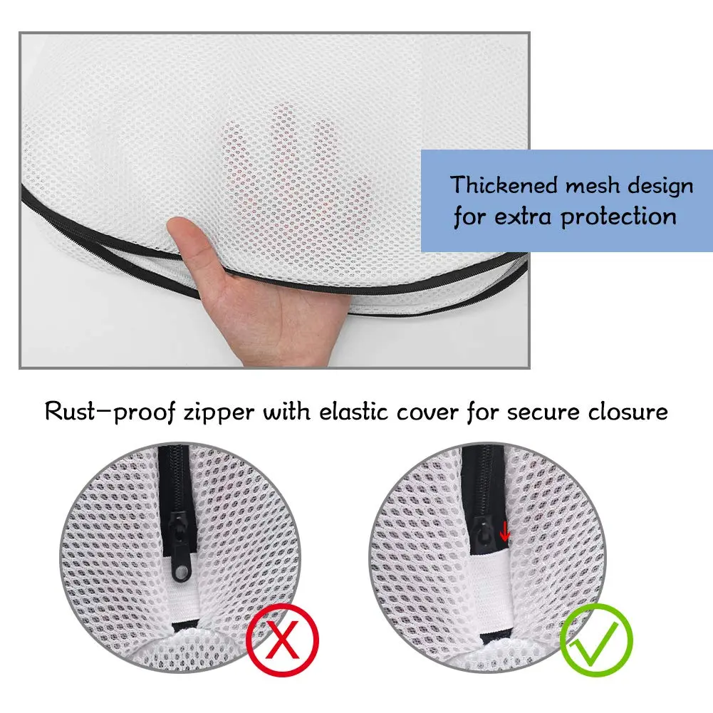 Tenn Well 3Pcs Mesh Laundry Bags for Shoes Sneakers Fits Size 12 | Breathable & Durable - view 4