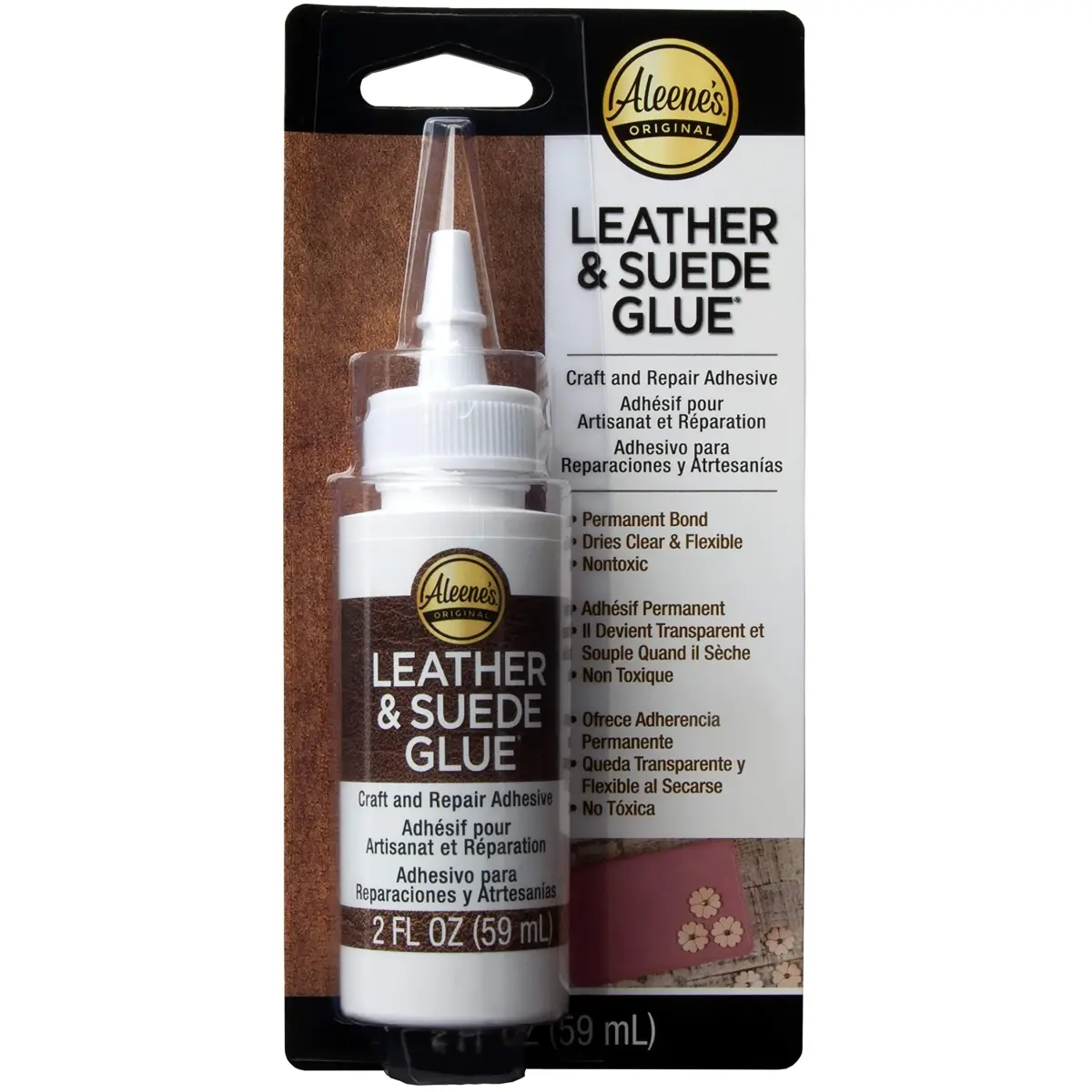 Aleene's Leather & Suede Glue, 59ml (2 fl oz) | Fast-Tacking Adhesive for Crafts & Light Repairs - main product image