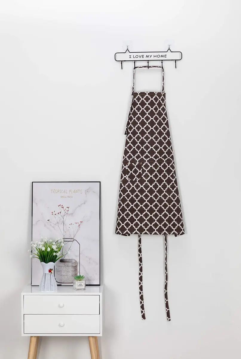 LessMo Cotton Apron with 3 Pockets | Adjustable Chef Apron for Kitchen & BBQ (Coffee) - view 7
