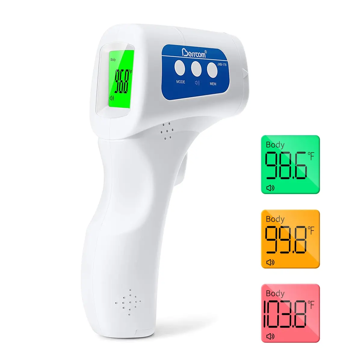 Berrcom Digital Infrared Forehead Thermometer 3 in 1 | Non Contact Fever Check for Kids & Adults - main product image