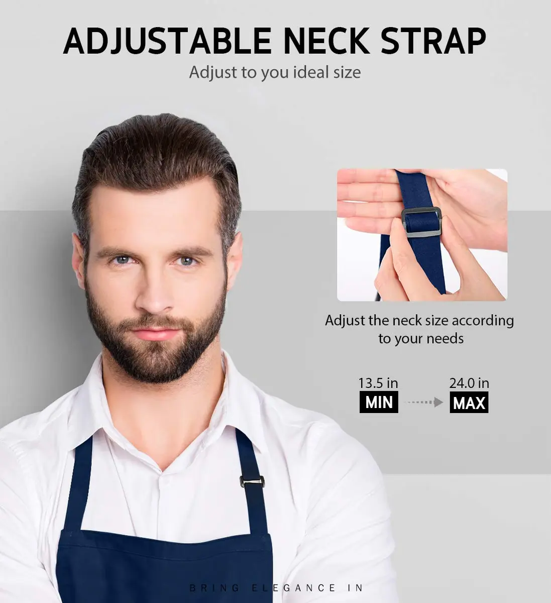 Syntus Nautical Blue Bib Apron 2-Pack | Adjustable, Water-Resistant, 2 Pockets - view 4