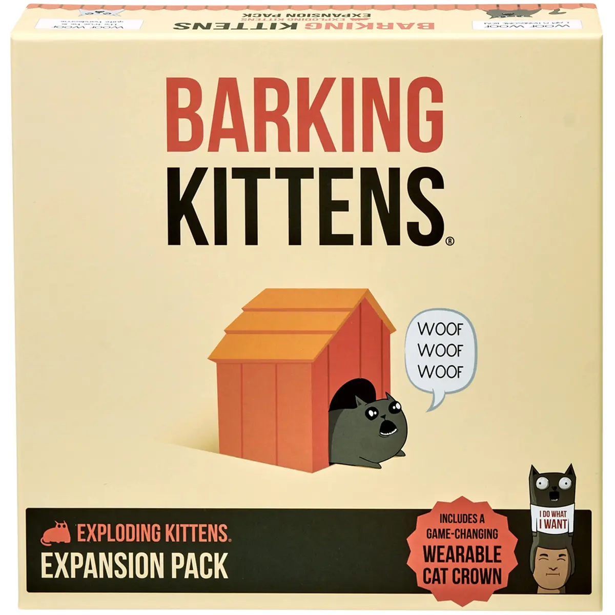 Exploding Kittens Barking Kittens Expansion Set 20 Cards + Cat Crown | Ages 7+ Family Party Game - main product image