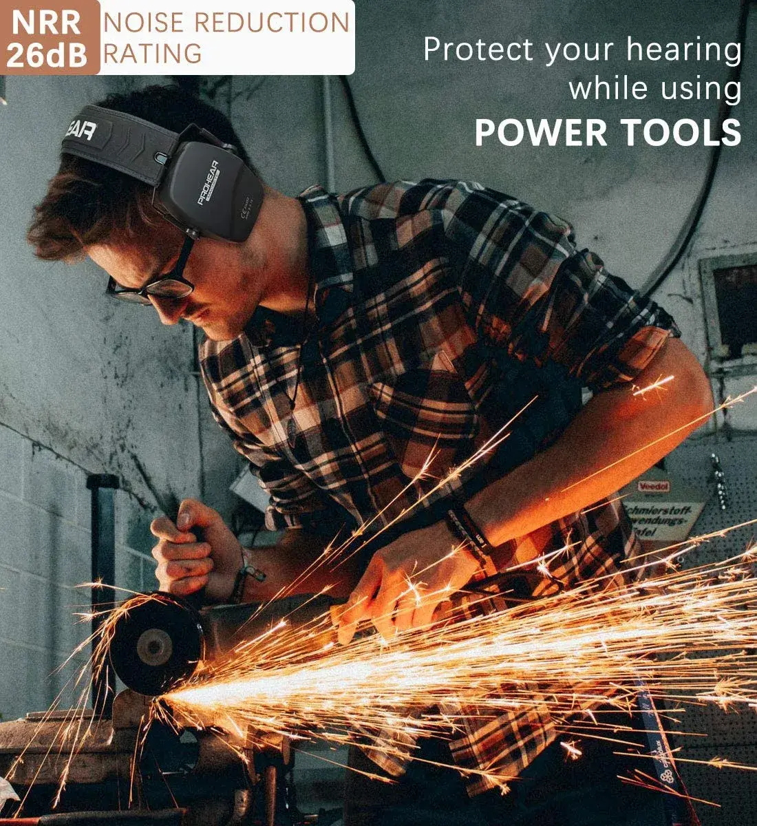 PROHEAR 016-Gel Shooting Ear Protection, NRR 26dB, Gel Cushions | Foldable Passive Earmuffs for Loud Noise - view 2