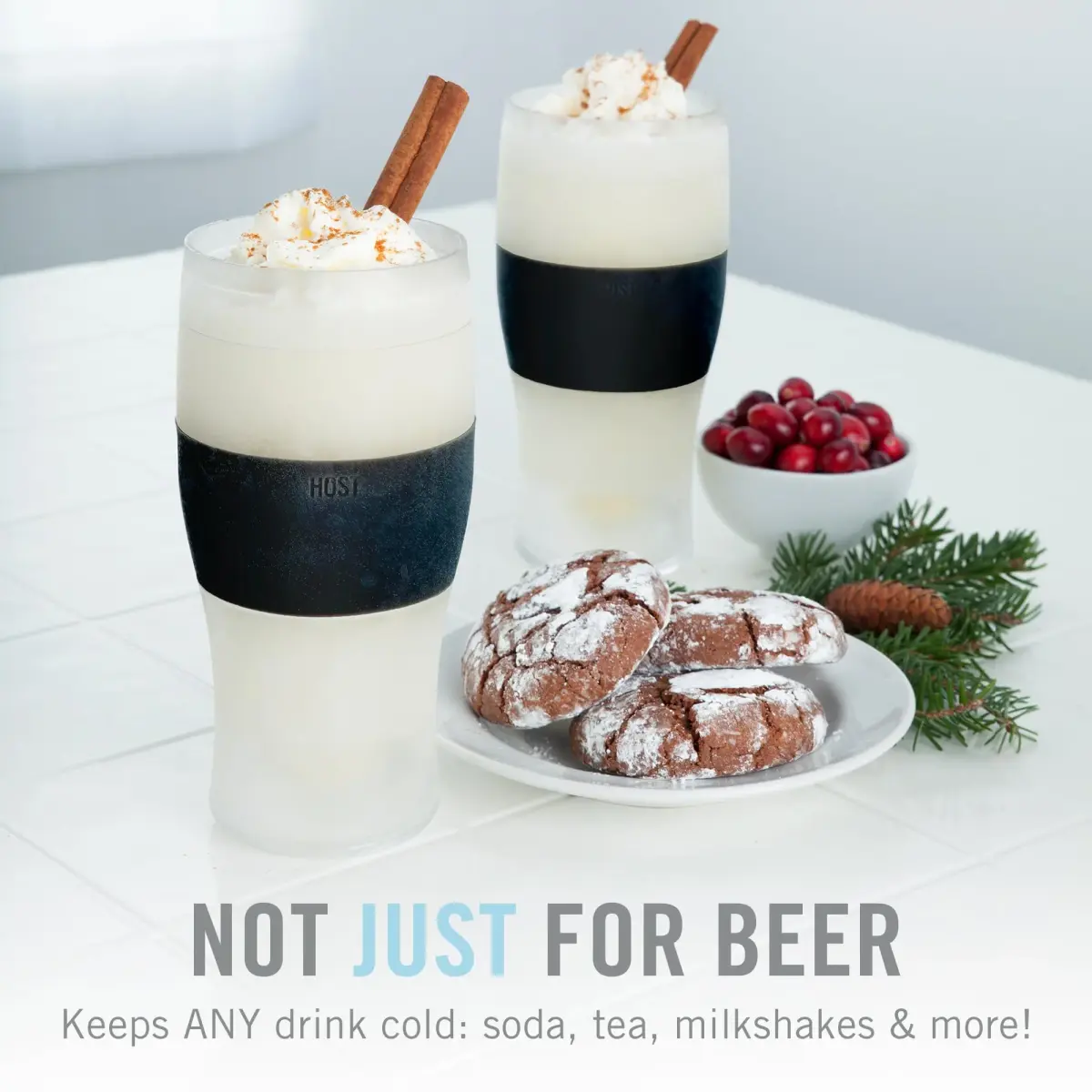Host Freeze Beer Glasses, Insulated Pint Glass Set with Cooling Gel, 16oz (473ml) Each, Set of 2, Black | Keeps Drinks Ice Cold - view 5