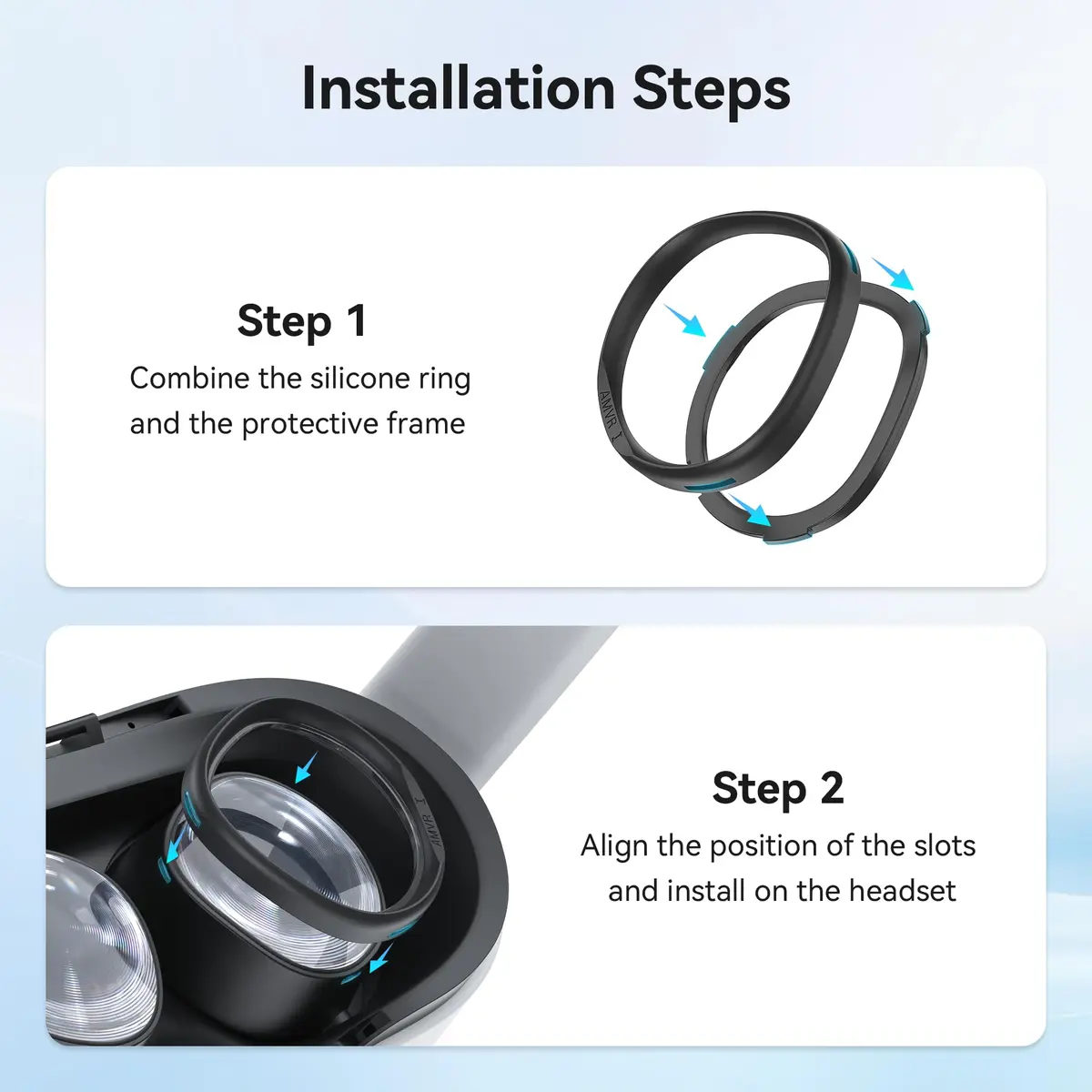AMVR Glasses Spacer Compatible with Oculus Quest 2 & Rift S | Soft Silicone Anti-Scratch Ring, 3 Sizes, Protect VR Lens & Prescription Glasses - view 6