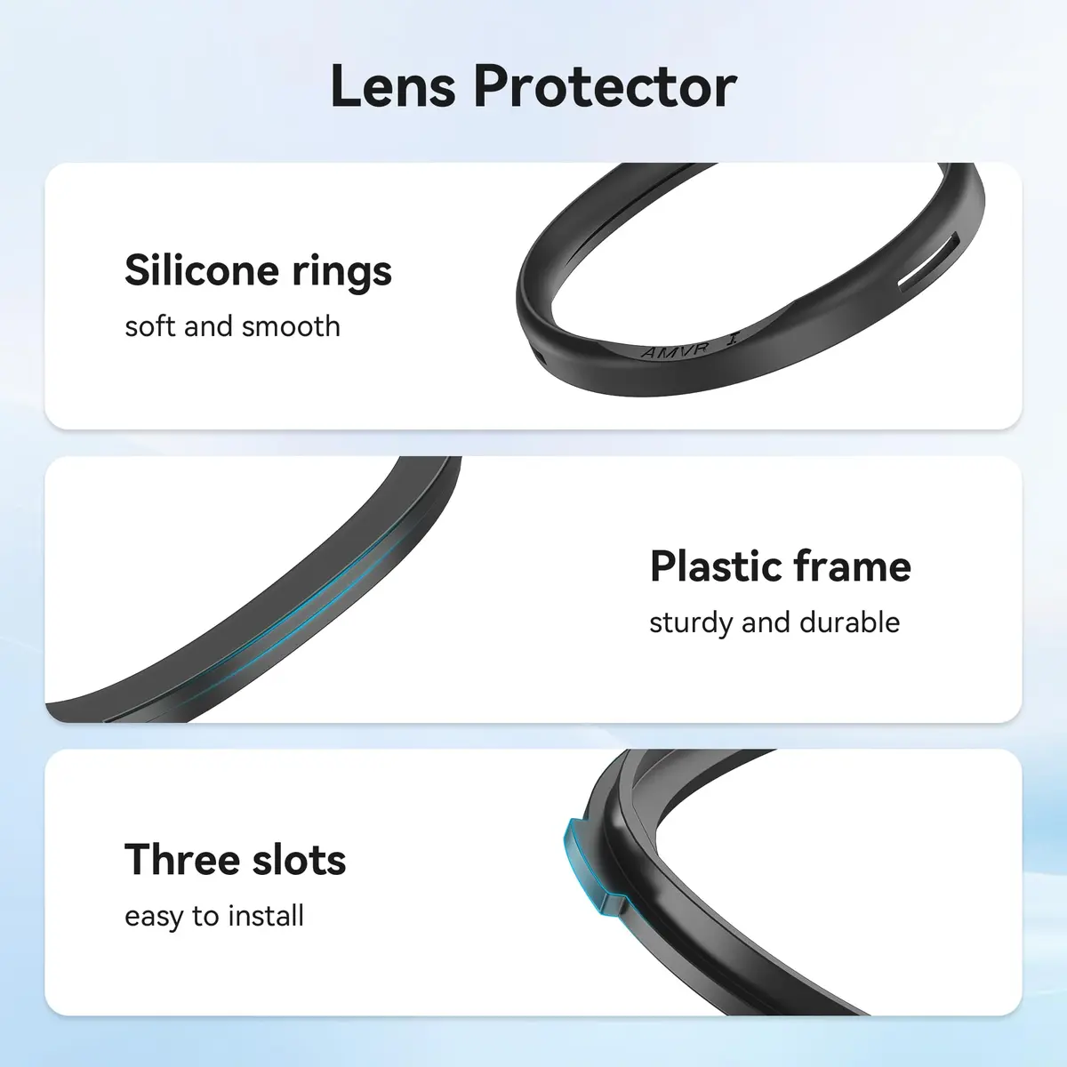 AMVR Glasses Spacer Compatible with Oculus Quest 2 & Rift S | Soft Silicone Anti-Scratch Ring, 3 Sizes, Protect VR Lens & Prescription Glasses - view 4