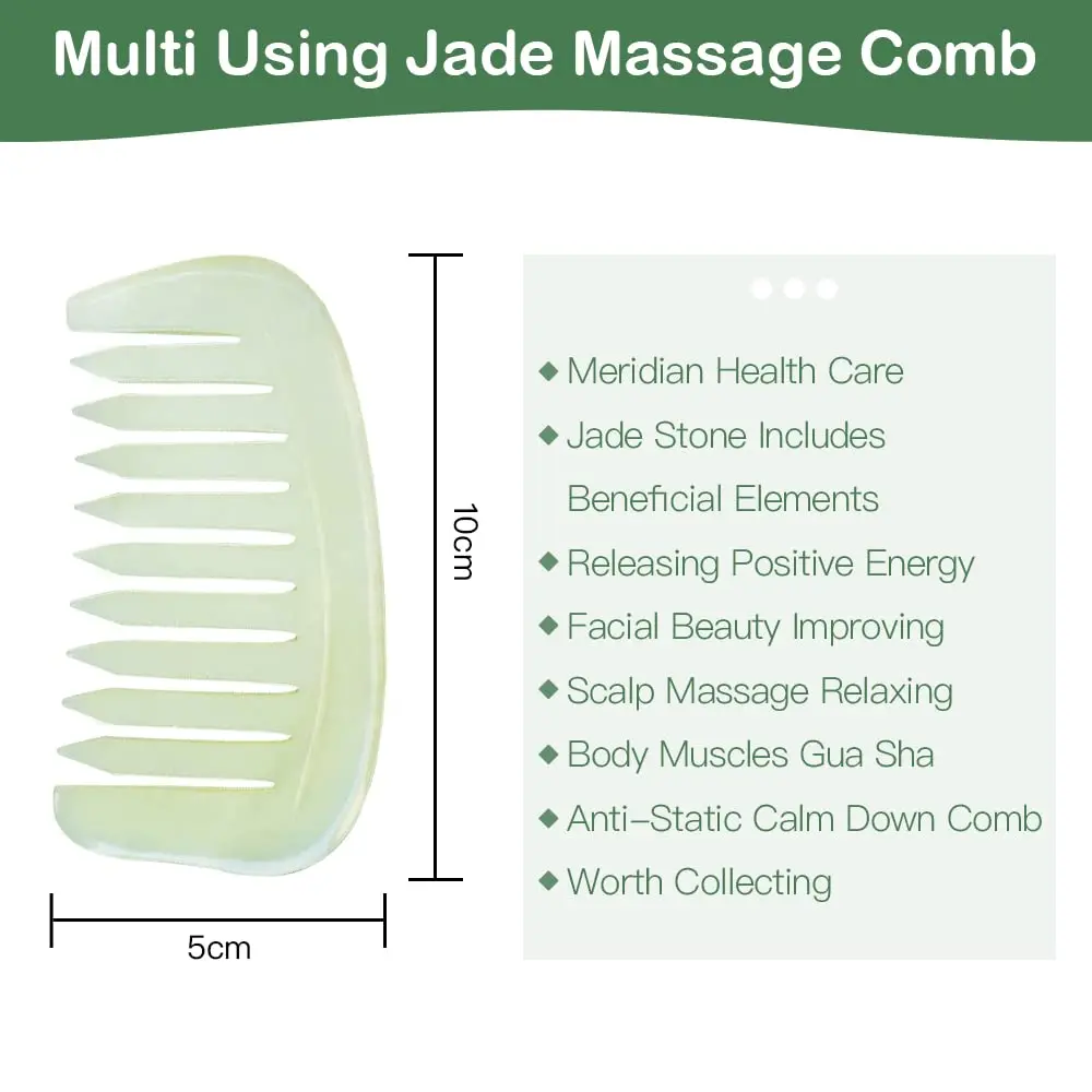 LEOSENSE Scalp Massage Comb for Hair Growth & Stress Relief | Jade Gua Sha Head Scratcher (55g) - view 8
