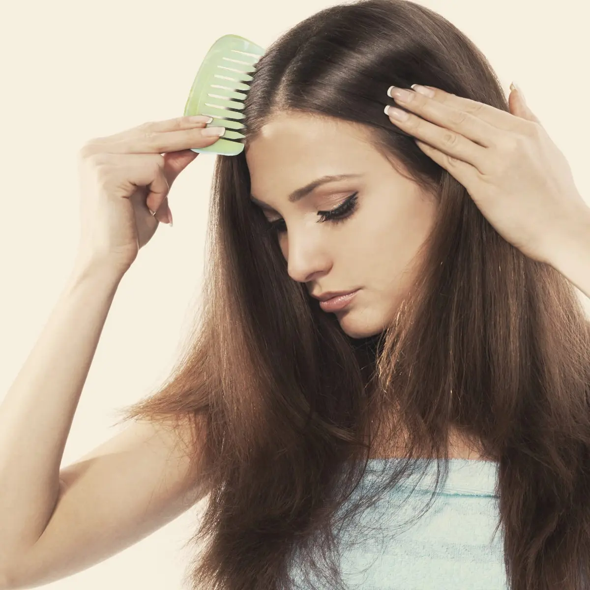 LEOSENSE Scalp Massage Comb for Hair Growth & Stress Relief | Jade Gua Sha Head Scratcher (55g) - view 3