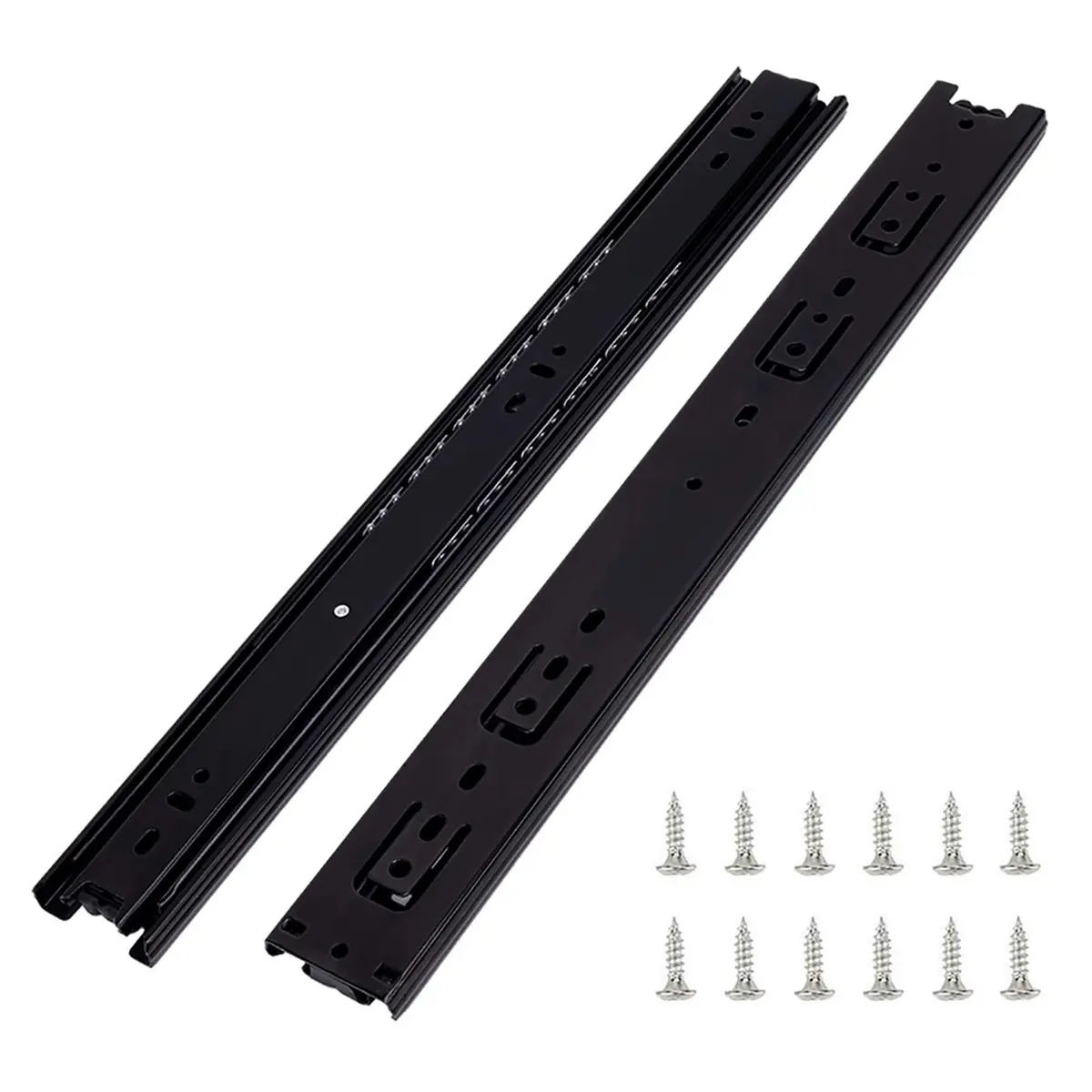Tobinice 6 Pairs of 12 Inch Full Extension Side Mount Drawer Slides | Silent Steel Ball Bearing Hardware - main product image