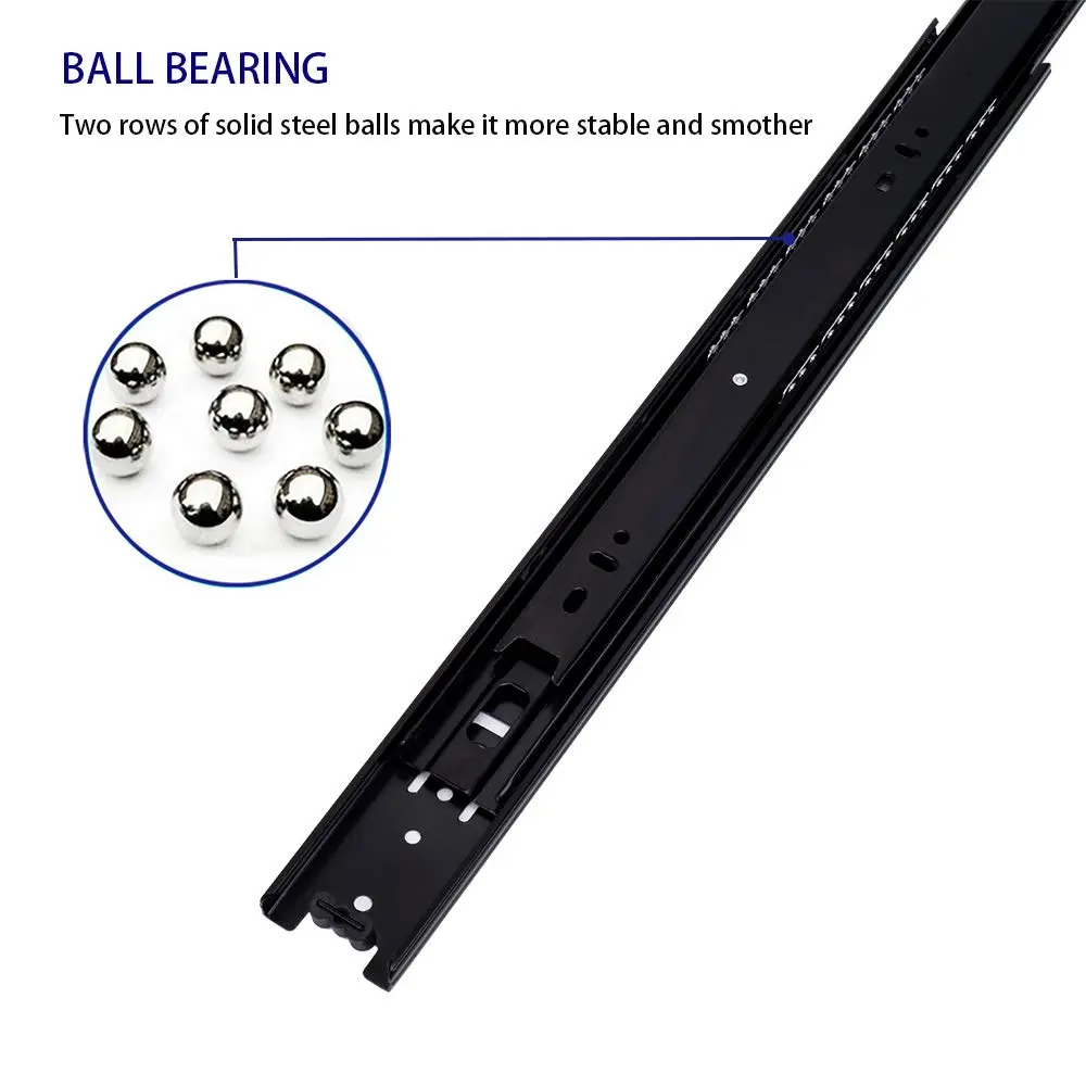 Tobinice 6 Pairs of 12 Inch Full Extension Side Mount Drawer Slides | Silent Steel Ball Bearing Hardware - view 2