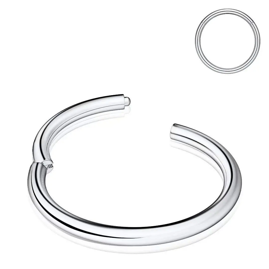 M MOOHAM Nose Rings for Women, 18g Silver Hoop, 9mm Inner Diameter | Hypoallergenic Surgical Steel Jewelry - main product image