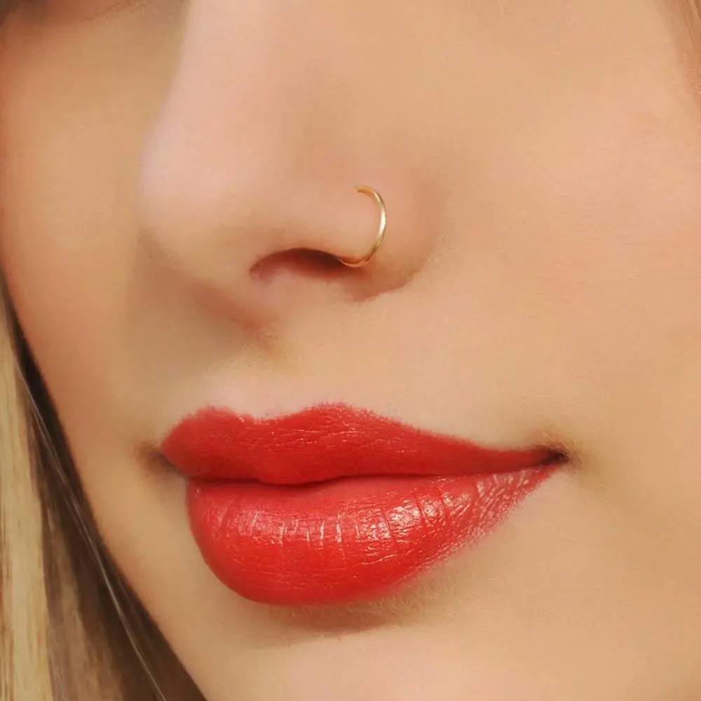 M MOOHAM Nose Rings for Women, 18g Silver Hoop, 9mm Inner Diameter | Hypoallergenic Surgical Steel Jewelry - view 3