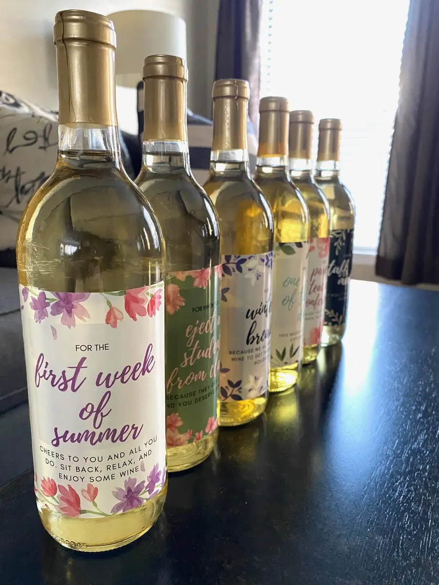 Harper & Ivy Designs Teacher Appreciation Wine Bottle Labels | Funny Gifts for Women & Teachers - view 7