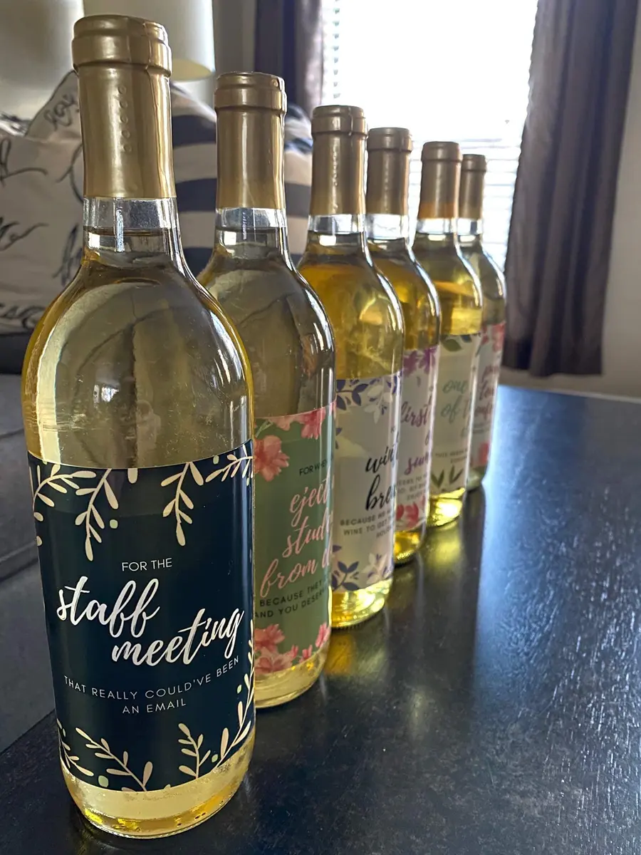 Harper & Ivy Designs Teacher Appreciation Wine Bottle Labels | Funny Gifts for Women & Teachers - view 9