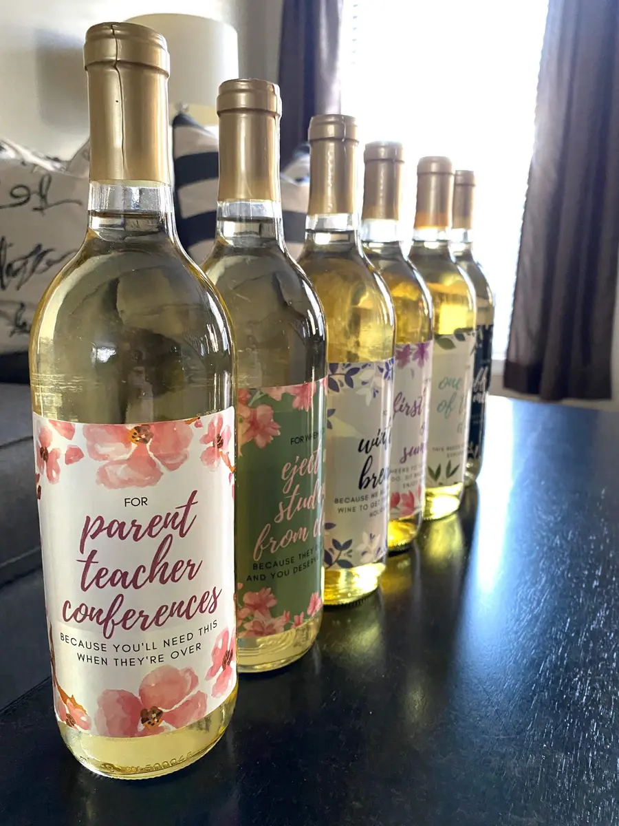 Harper & Ivy Designs Teacher Appreciation Wine Bottle Labels | Funny Gifts for Women & Teachers - view 3