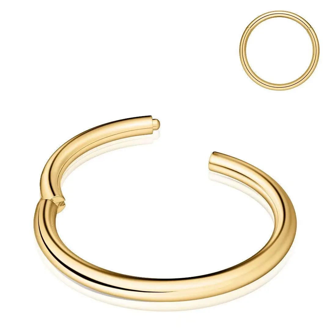 M MOOHAM Gold 18g Piercing Jewelry | Surgical Steel Septum & Nipple Ring (9mm) - main product image