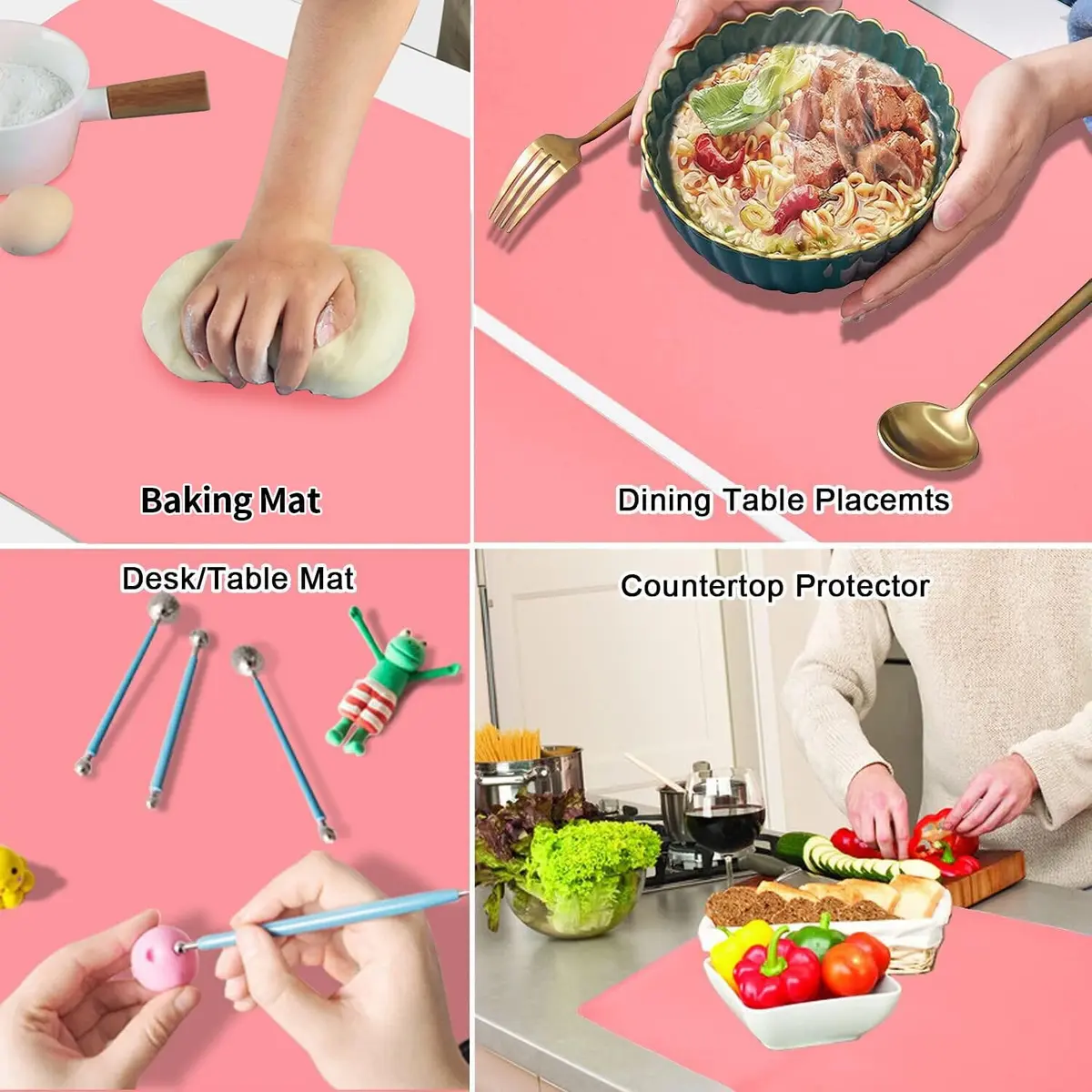 QPIX DIGITAL Extra Large Silicone Craft Mat 60x40 cm (23.62x15.75 inches) | BPA-Free Food-Grade Silicone for Kids Crafts, Baking, and Dining - view 4