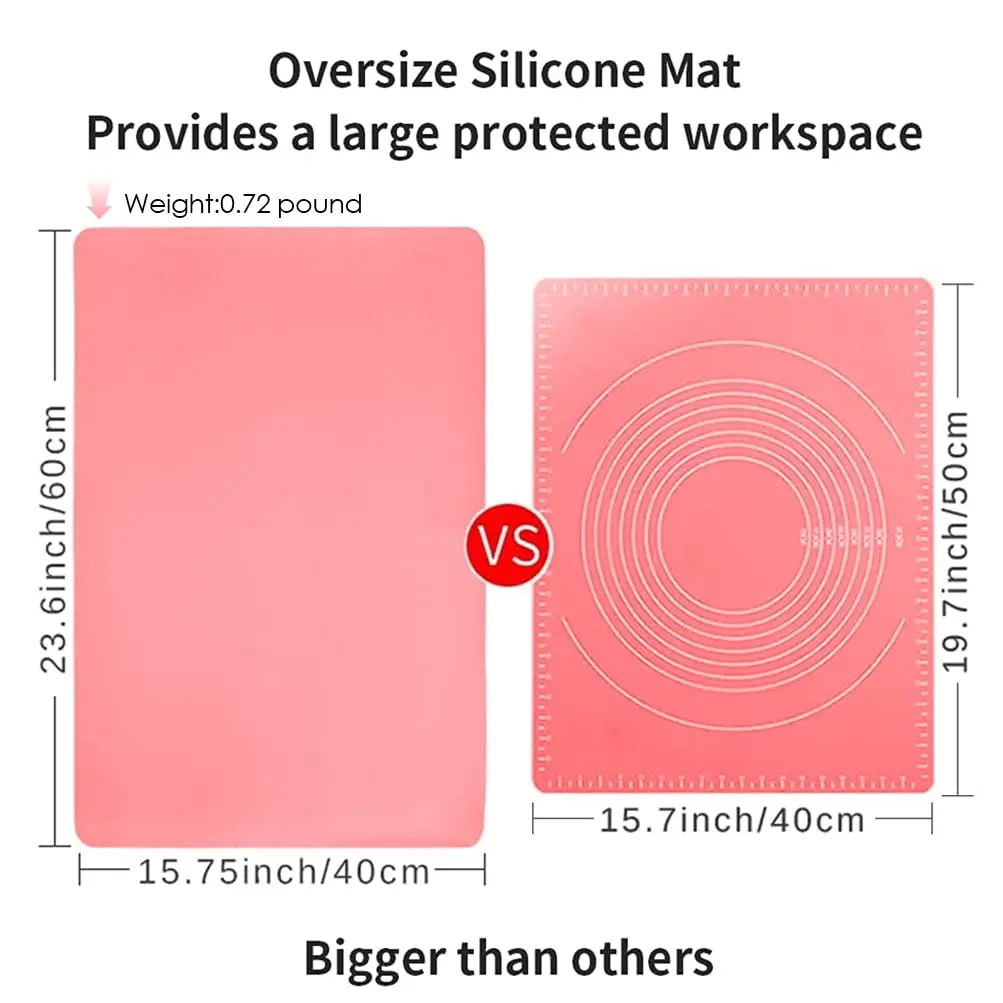 QPIX DIGITAL Extra Large Silicone Craft Mat 60x40 cm (23.62x15.75 inches) | BPA-Free Food-Grade Silicone for Kids Crafts, Baking, and Dining - view 7