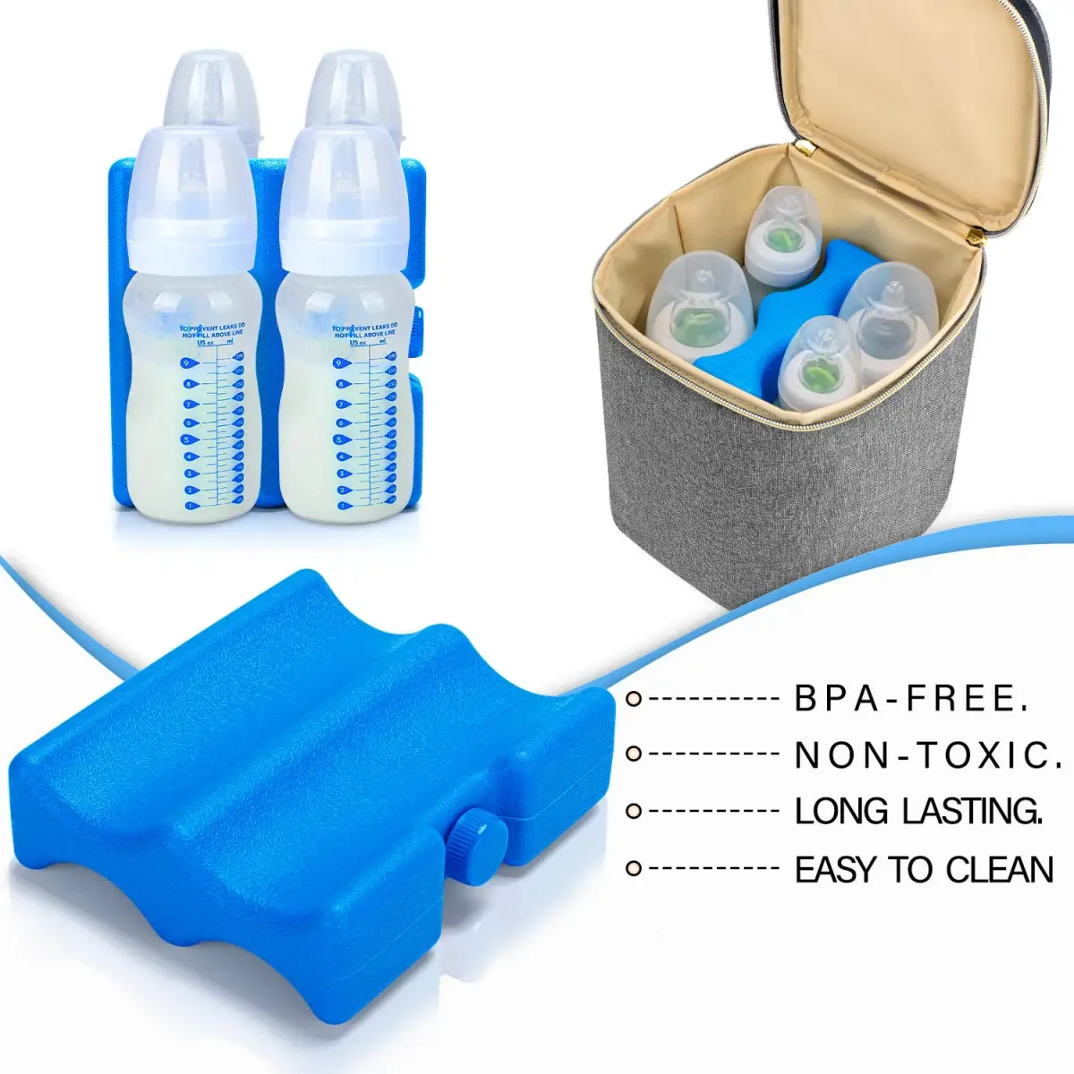 Teamoy Breastmilk Ice Pack Medium 16.8cm x 19cm x 5.4cm | BPA-Free Ice Pack for Breastmilk Storage - view 4