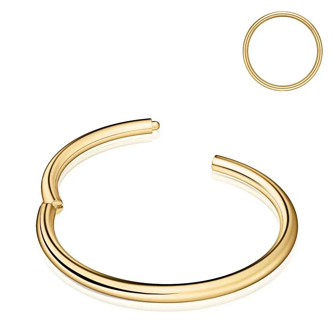 M MOOHAM Nose Rings for Women, 20g Gold Nose Ring Hoop 5mm | Hypoallergenic Surgical Steel - main product image