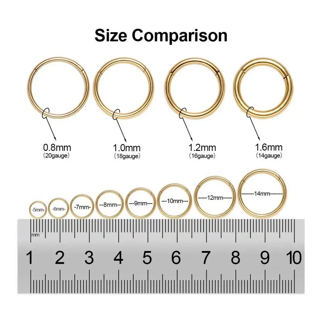 M MOOHAM Nose Rings for Women, 20g Gold Nose Ring Hoop 5mm | Hypoallergenic Surgical Steel - view 5