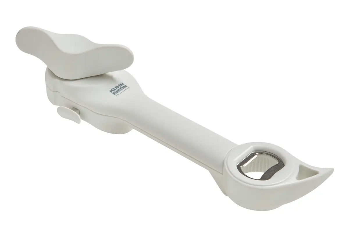 Kuhn Rikon 5-in-1 Auto Safety Master Opener for Cans, Bottles and Jars, White, 9 x 2.75 inches | Swiss Precision Kitchen Gadget - main product image