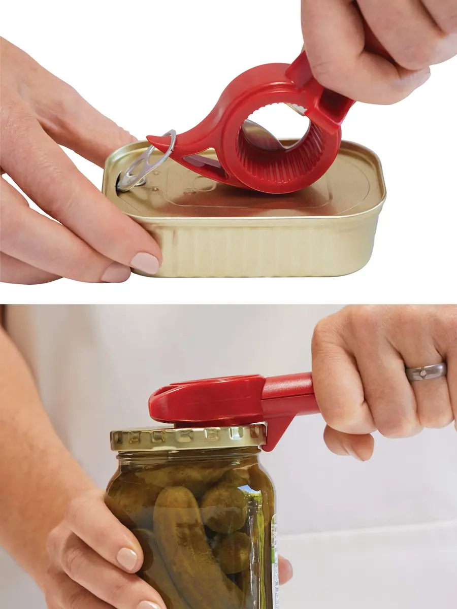 Kuhn Rikon 5-in-1 Auto Safety Master Opener for Cans, Bottles and Jars, White, 9 x 2.75 inches | Swiss Precision Kitchen Gadget - view 6