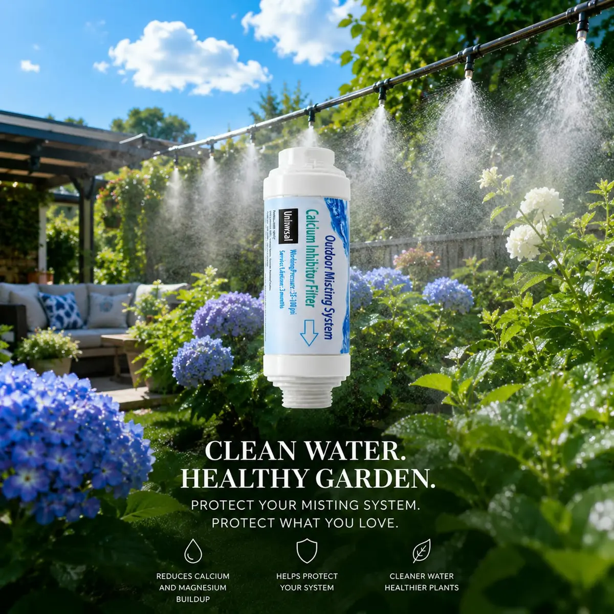 H&G lifestyles Misting System Calcium Inhibitor Filter | Protects Nozzles & Improves Water Quality - view 7