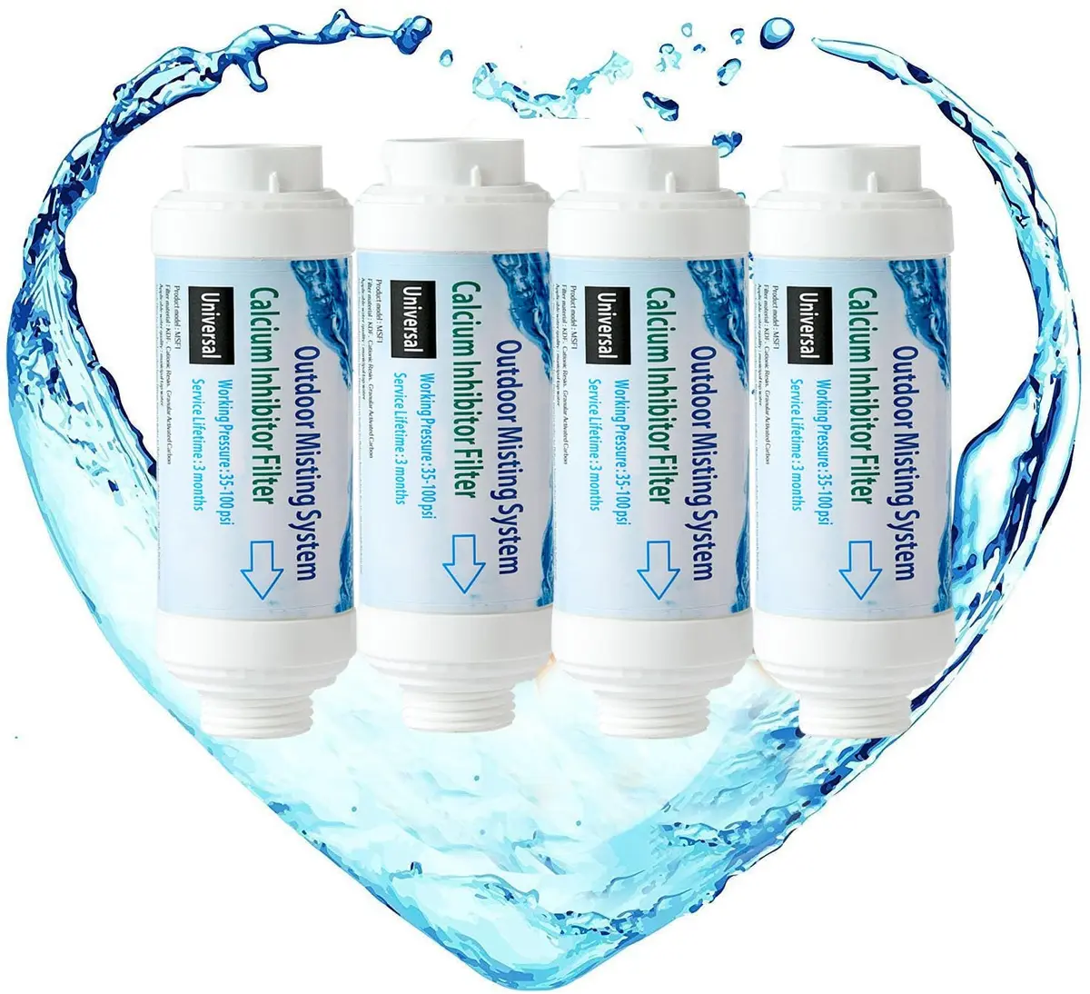 H&G lifestyles Calcium Inhibitor Filter for Misting System 254 g (9 oz) Pack of 4 | Protects Nozzles & Improves Water Flow - main product image