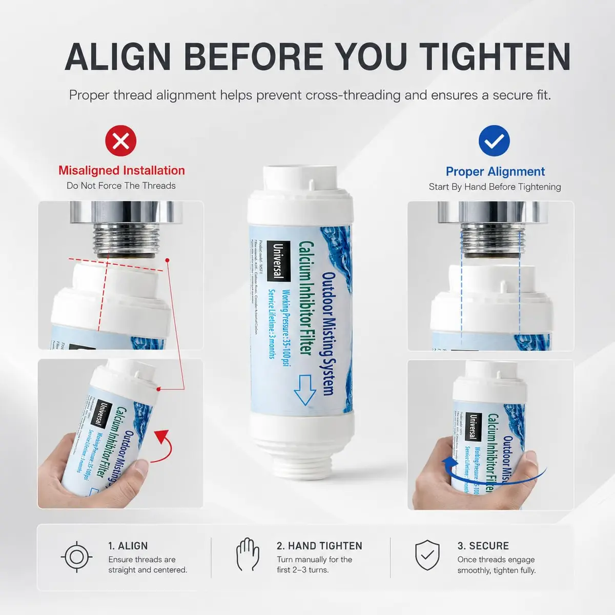 H&G lifestyles Misting System Calcium Inhibitor Filter 2 Count (Pack of 1) | Protects Nozzles & Improves Water Quality - view 2