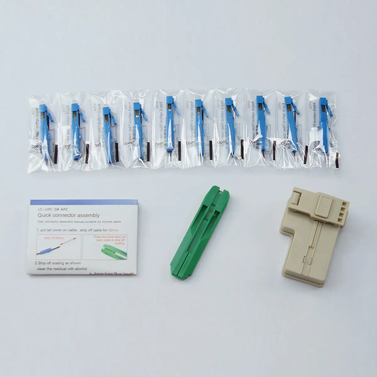 Leite LC UPC Fiber Optic Quick Connector 10-Pack with Tools | Single Mode Mechanical Fast Connector for FTTH CATV Network Instrument - view 3