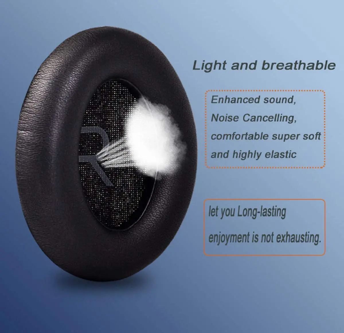 Luckvan Replacement Ear Pads for Bose 700 Headphones - NC700 Ear Pads Cushion, Black (5 in x 4 in x 0.5 in) - view 4