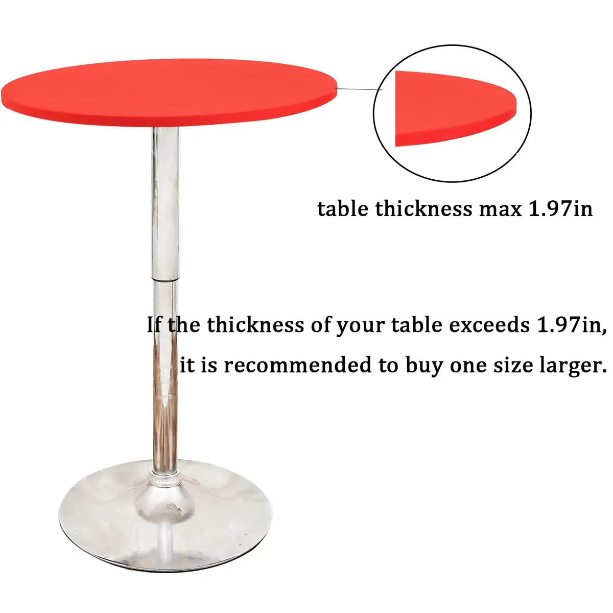 JISEN 30 Inch Red Round Stretchable Tablecloth | Fitted Elastic Cover for Elegant Events - view 4
