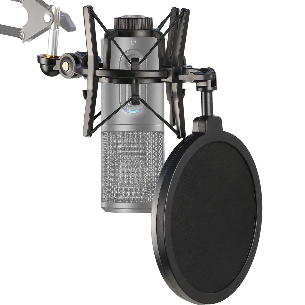 YOUSHARES Shock Mount with Pop Filter & Windscreen for Audio-Technica ATR2500X/ATR2500 USB Mics | Reduces Vibration Noise - main product image