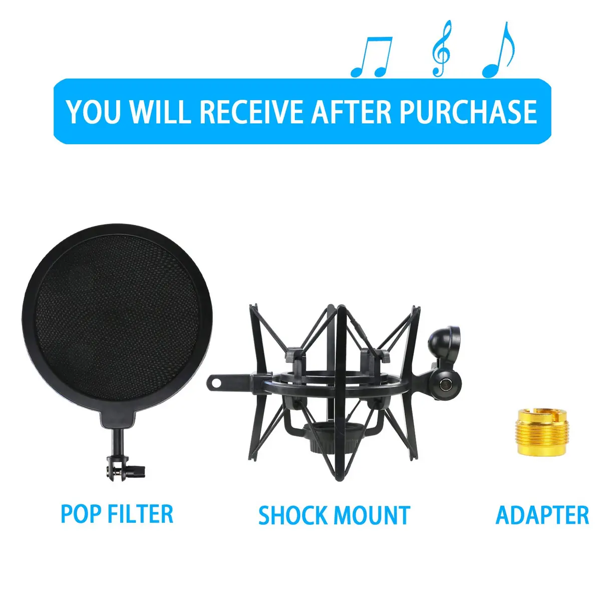 YOUSHARES Shock Mount with Pop Filter & Windscreen for Audio-Technica ATR2500X/ATR2500 USB Mics | Reduces Vibration Noise - view 6