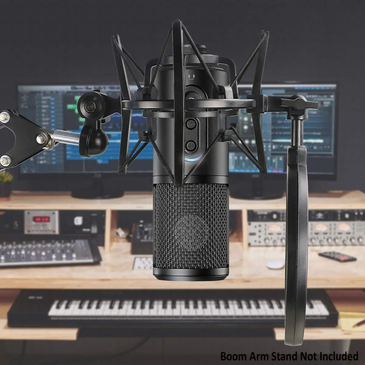 YOUSHARES Shock Mount with Pop Filter & Windscreen for Audio-Technica ATR2500X/ATR2500 USB Mics | Reduces Vibration Noise - view 7