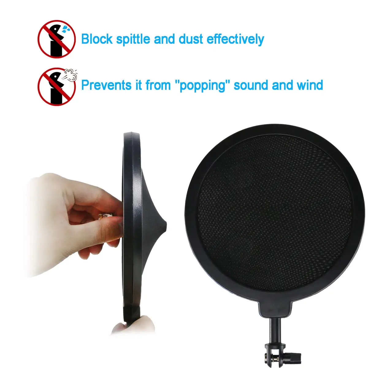 YOUSHARES Shock Mount with Pop Filter & Windscreen for Audio-Technica ATR2500X/ATR2500 USB Mics | Reduces Vibration Noise - view 3