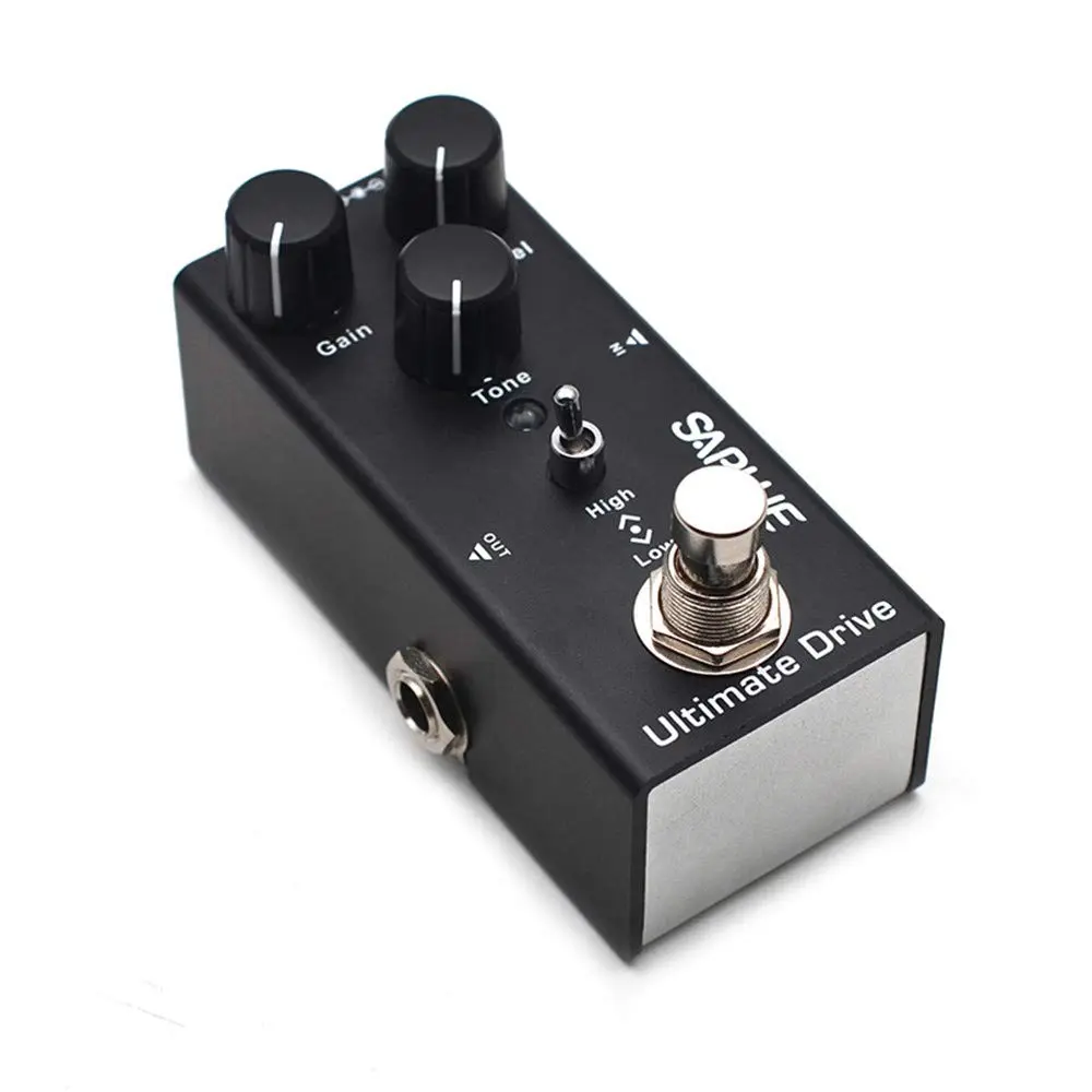 SAPHUE Ultimate Drive Guitar Effects Pedal Gain/Level/Tone Knob 9V | Classic Rock Tone, True Bypass, Compact Metal Shell - main product image