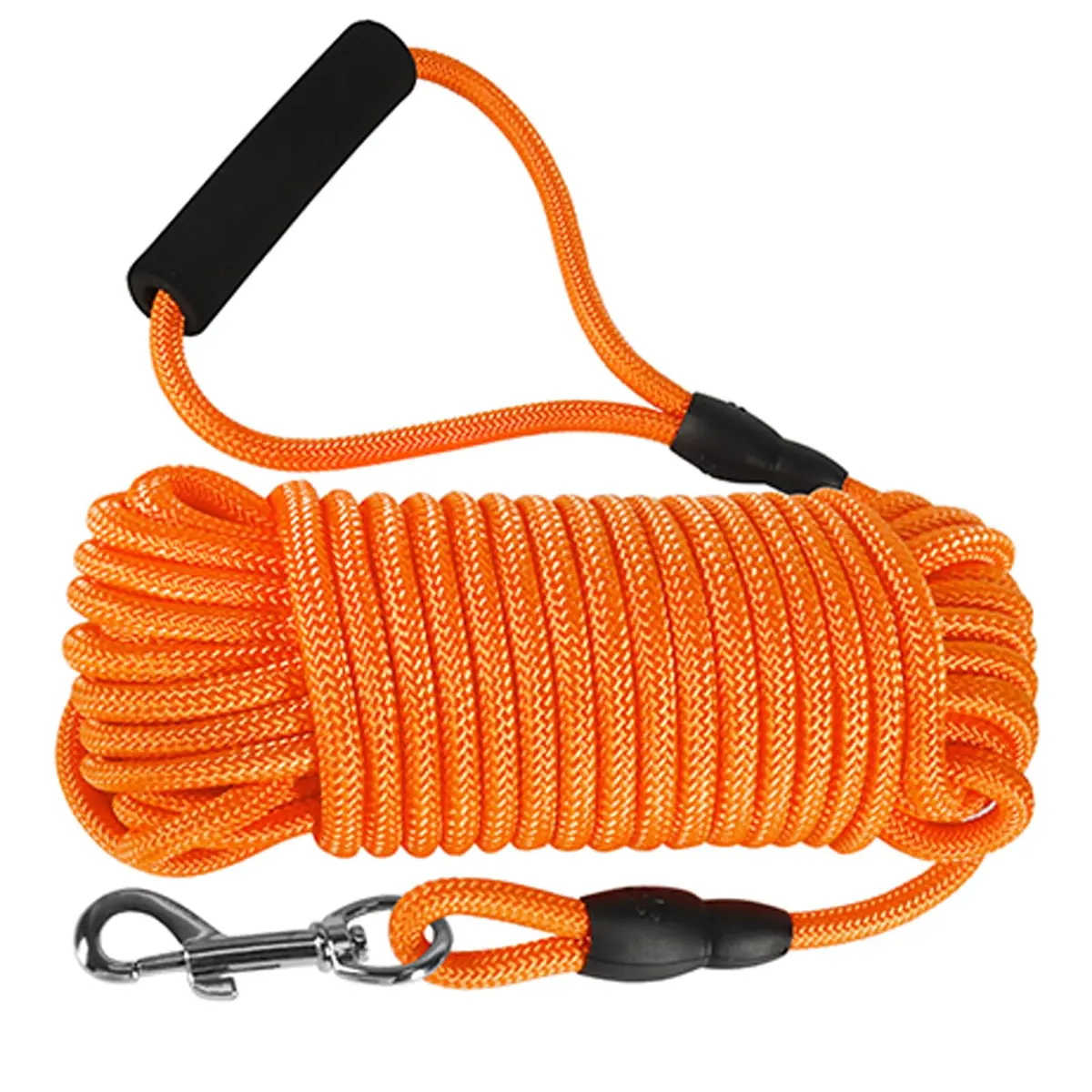 Vivifying Orange Floating Dog Training Leash 10m (32ft) | Durable Rope Lead with Padded Handle - main product image