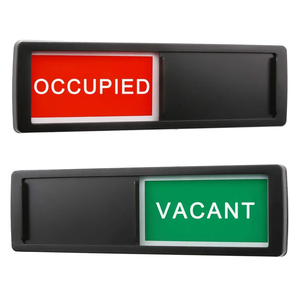 LoYinLo Vacant Occupied Sliding Door Sign - Black, 18cm x 5cm - main product image