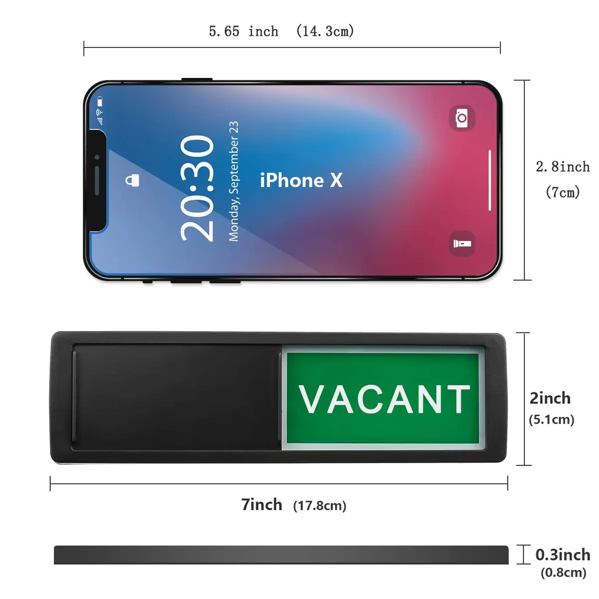LoYinLo Vacant Occupied Privacy Sign 7'' x 2'' | Slider Door Indicator for Home & Office - view 2