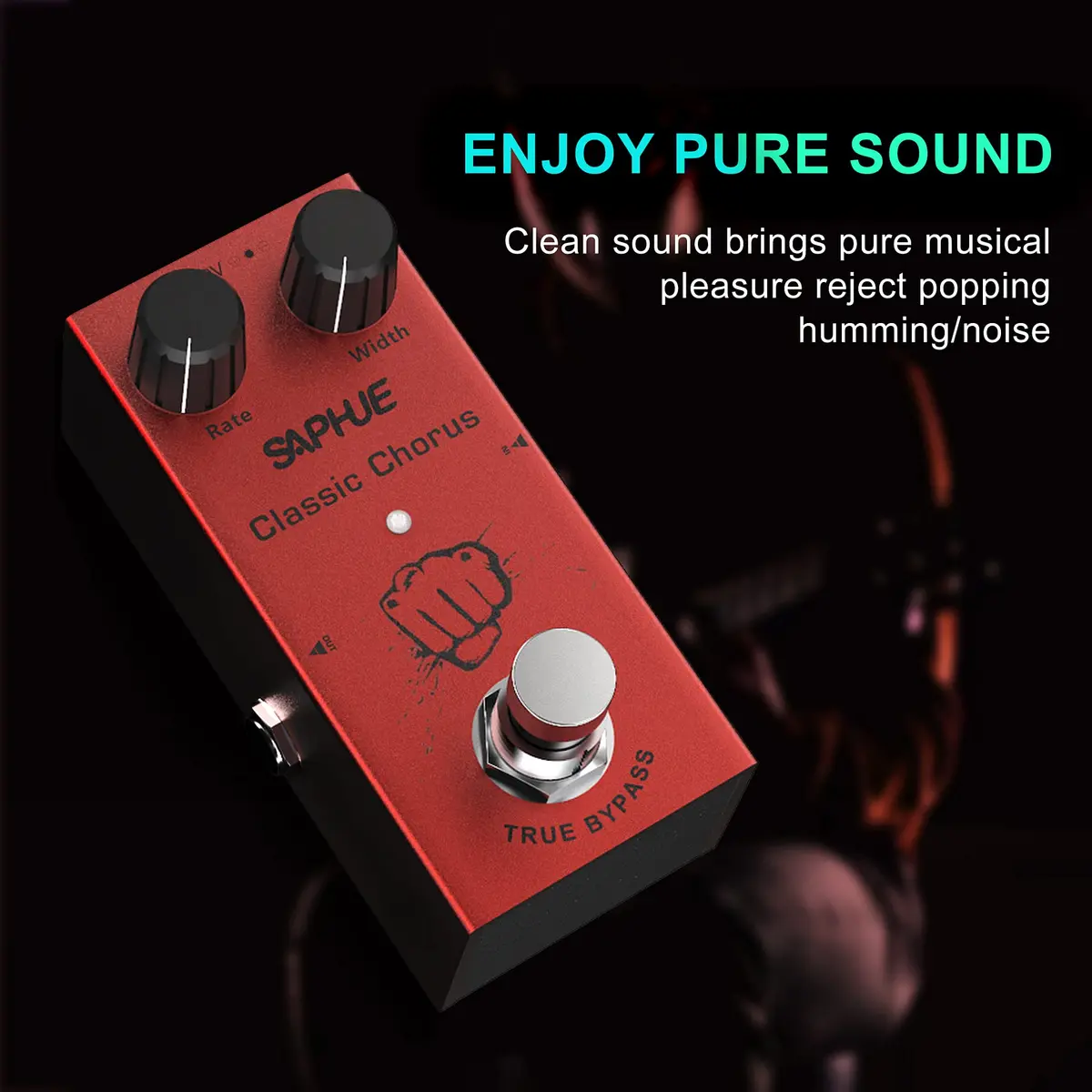SAPHUE Classic Chorus Guitar Effects Pedal 10.67cm (4.2in) | True Bypass Analog Tone - view 2